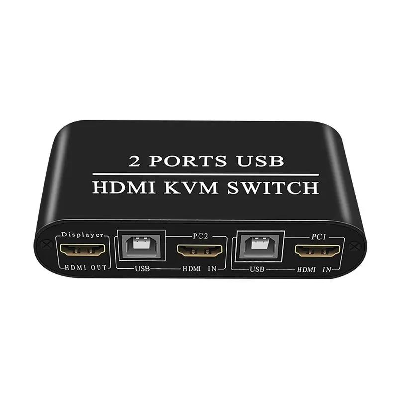 4K rozlíšení hd kompatibilný s HDMI KVM Prepínač 2-Port USB Ručný Prepínač Políčko Klávesnice, Myši Splitter