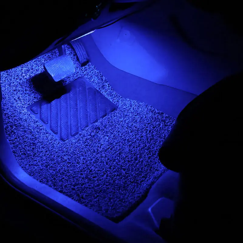 4Pcs Atmosféru Lampa Dekorácie Auto LED Poschodí Nohy Svetlo Okolitého Auto Svetlo Interiéru, Auto Podsvietenie Auto Accessorie