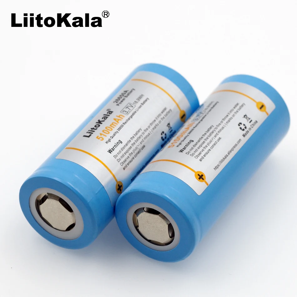 4PCS LiitoKala 26650-55A 5000mAh 26650 Li-ion 3,7 v Nabíjateľná Batéria pre Baterku 20A 3.6 V Napájací batérie