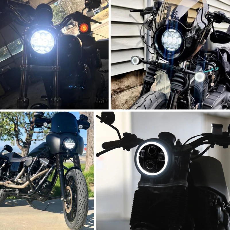 5.75 palcový motocykel svetlometu kolo led svetlo pre Harley LED DRL 50W motocykel svetlo Pre Dyna Sportster 883 XL883 FXCW