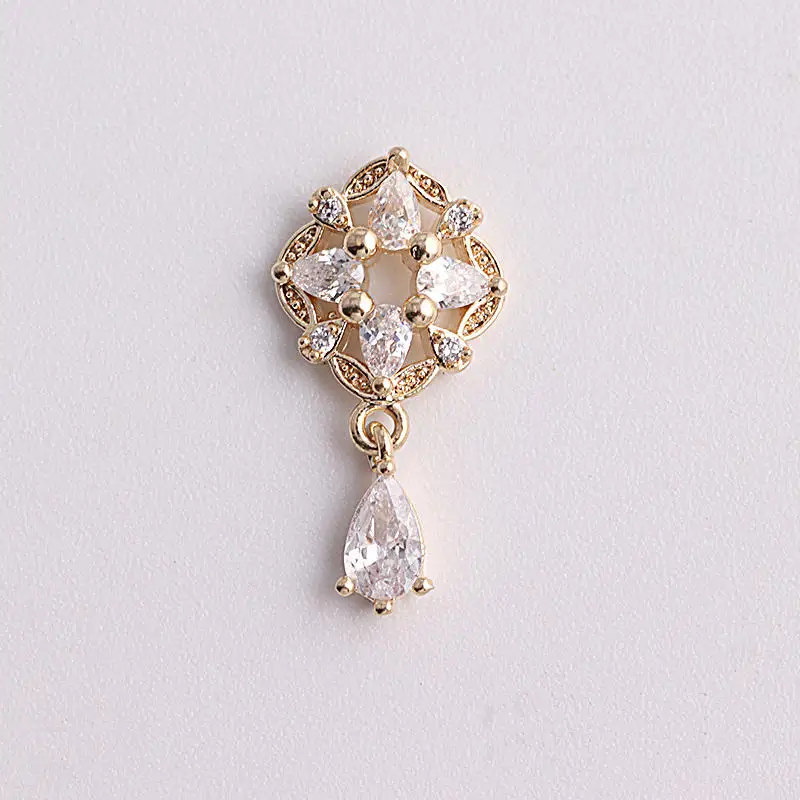 5 ks/veľa kvet prívesok Zlaté Zirkón Pearl Nail art šperky nechty dekorácie crystal Manikúra zirkón diamond nechtov Charms TN4950