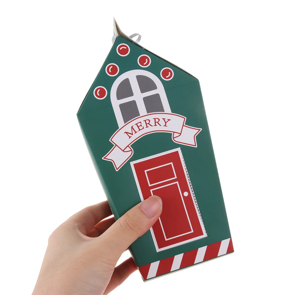 5 ks Vianočné Cukrovinky Boxy Gingerhouse Papierové Krabice Svadby, Narodeniny Cukrovinky, Sladkosti, Darčekové Krabice Súčasnosti Balenie Roztomilý Skladovanie Nádoba