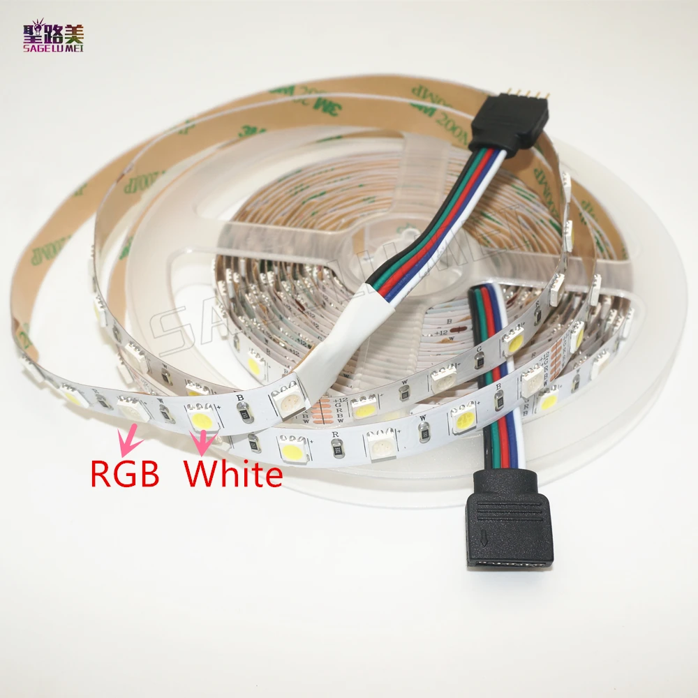 5 M/roll 5pin IP30/IP67 300 Led/roll DC12V 60leds/m SMD5050 Zmiešané Farby RGBW RGB + (Teplá/studená Biela) RGBWW RGBCW LED Pásy