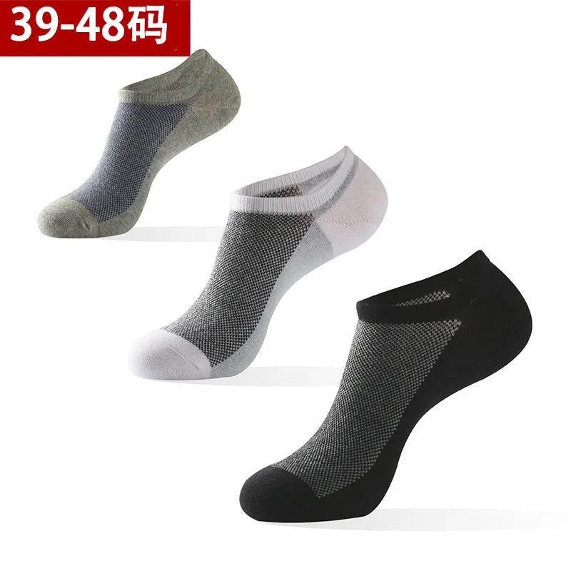 5 Párov Mens Čln Bavlna Č Zobraziť Coton Členkové Ponožky Pack Invisivel Loď Tenké Priedušné Ponožky pre Mužov Plus Veľkosť 44 - 48