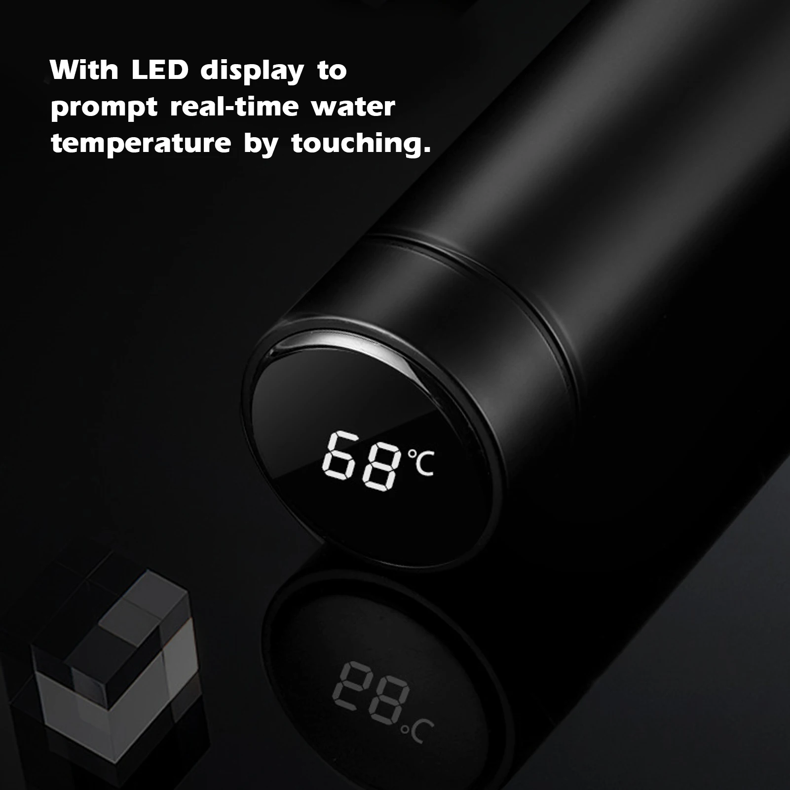 500 ml Vákuové Pohár LED Teplota Vody Fľaša z Nehrdzavejúcej Ocele Dvojité Steny Izolované Pohár Inteligentné Šálka Kávy Hrnčeky Vákuové Pohár