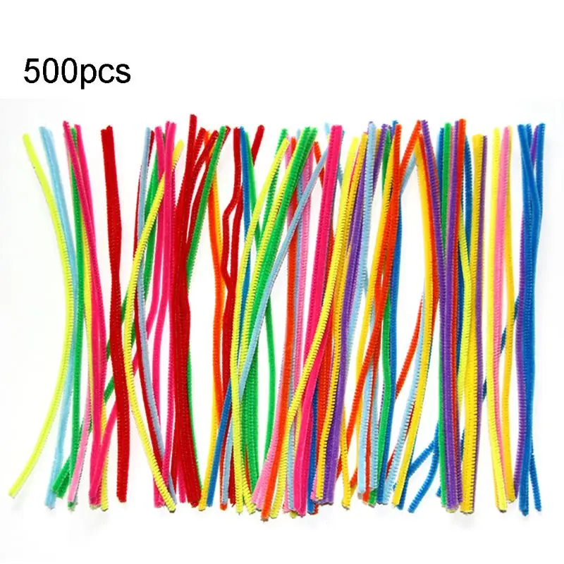 500Pcs Farebné Pipe Cleaner Ručné DIY Remeselné Materiály Dodávky Ženilkové Stonky Nastaviť