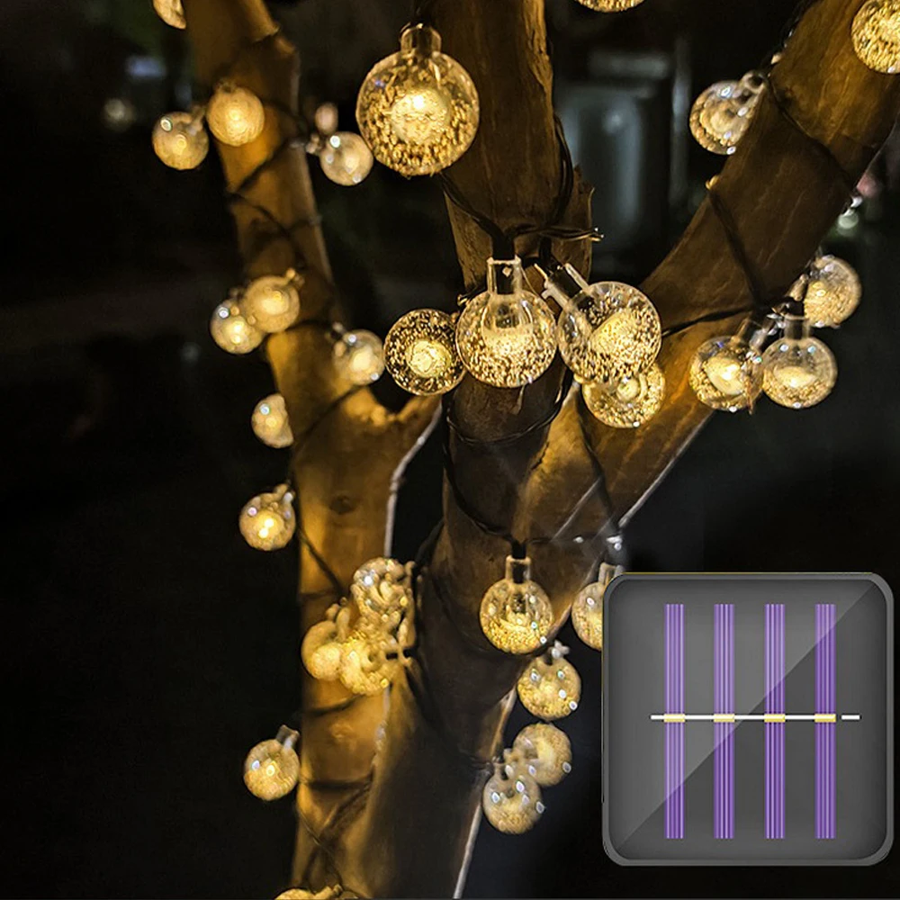 50FT Terasa String Svetlo Vianočné LED Solárne Nepremokavé Žiarovka Exo String Svetlo Vonkajšie Strany Záhrada Garland Svadobná Výzdoba