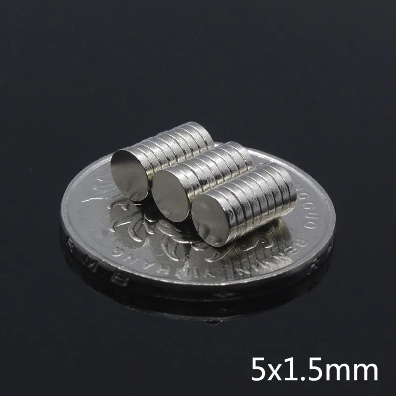 50Pcs 5 x 1,5 mm Mini silné magnetické magnety 5*1,5 mm Malé Okrúhle Magnety na Chladničku N35 Super Silné Plavidlá Vzácnych Zemín Neodynium