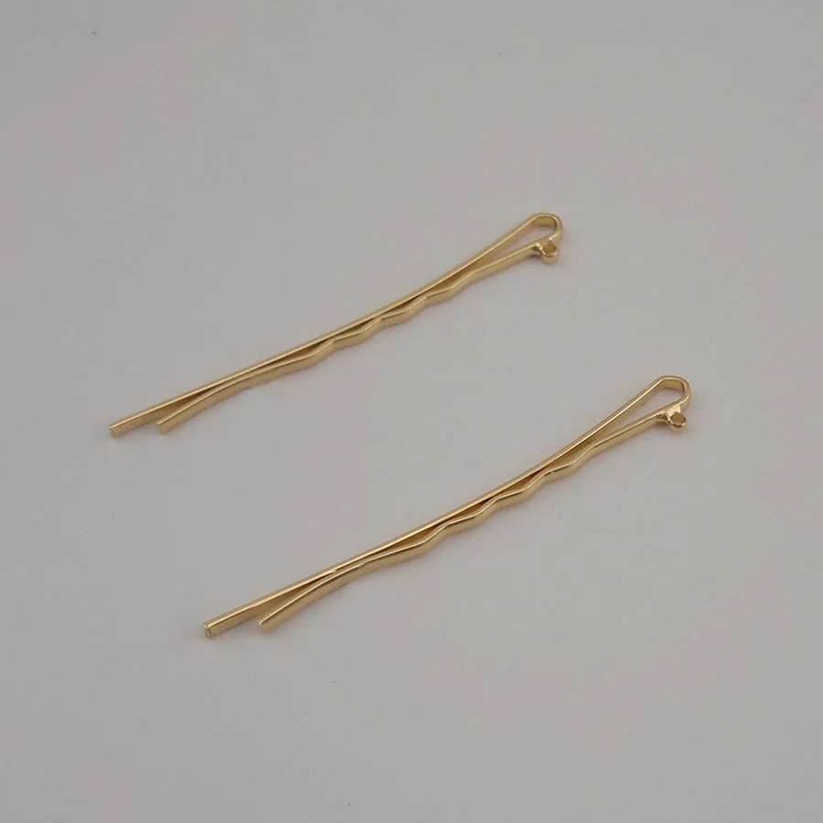 50PCS 6,5 cm obyčajného kovu bobby pin jeden kĺb otvor vlasy list sponky do vlasov s dvoma otvormi tri otvory pre DIY vlasy príslušenstvo