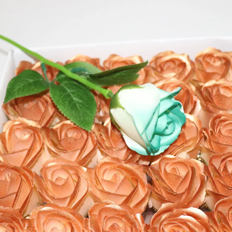 50Pcs Farebné Ruže Artificielle Umelé Kvety Sprej Farba Postupnej Zmene Galaxy Rose Mydlo Kvety Na Svadbu Domova