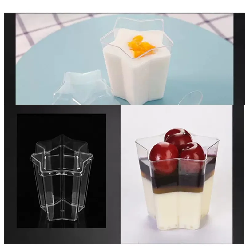 50PCS Mousse Dezert pohár v tvare Srdca Jasné Časť Priehľadný Kontajner na Jelly Jogurt Jednorazové Plastové Časti Poháre