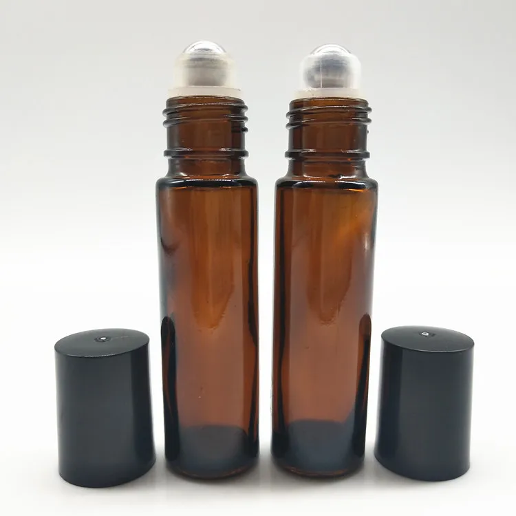 50PCS Prázdne Naplniteľné Fľaše Skúšobných Amber Prejdite na Sklenených Fľašiach s Valčekom pre Esenciálny Olej kolínske vody Obsahujú Zabrániť UV