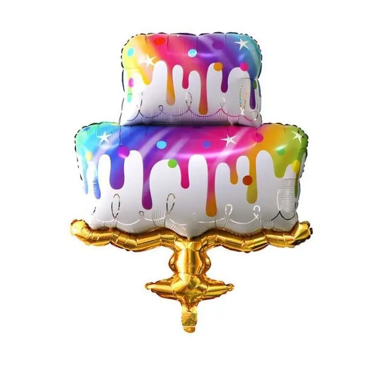50pcs uprostred Koláč, zmrzlina Balóny Happy Birthday Fólie Hélium Balóniky Narodeniny Tému Party Dekorácie Deti Hračky Vzduchu Globos