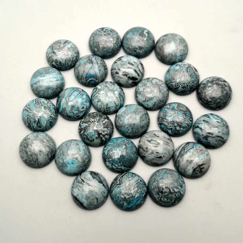 50Pcs/veľa modrá agates prírodného kameňa kolo čaro 16 cabochon perličiek na šperky, módne Krúžok Náušnice Prívesok doplnky č diera