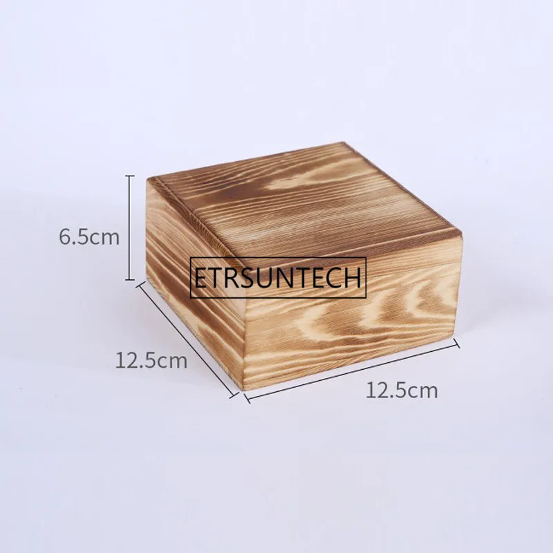 50pcs/veľa Námestie drevené úložný box masívneho dreva box šperky box Bambusu skladovacie škatule 12.5cmx12.5cmx6.5cm