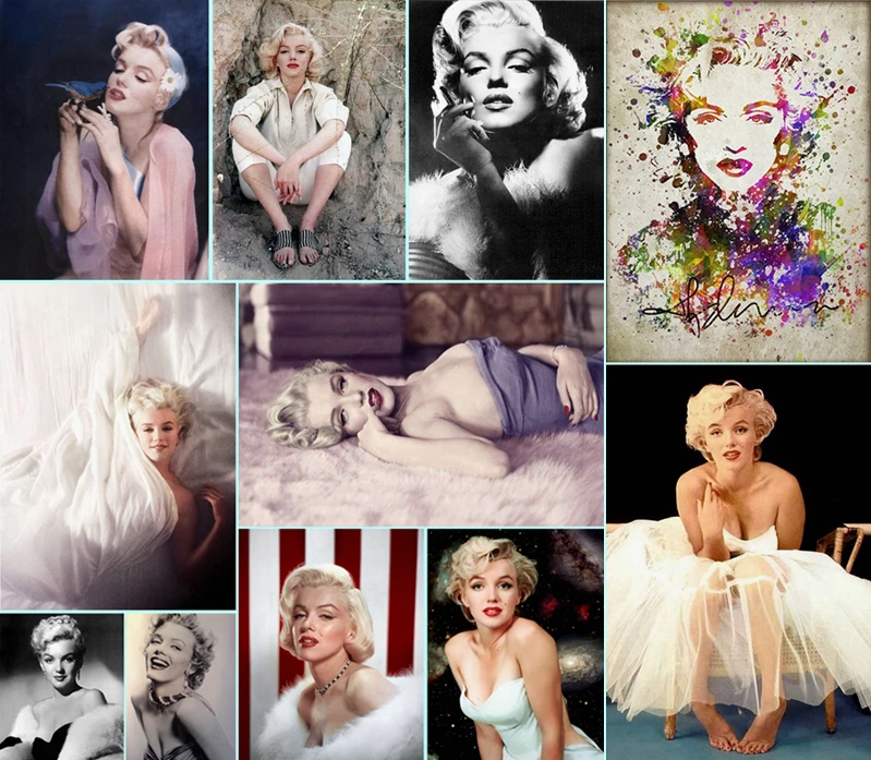 5D DIY Diamond Maľovanie Cross Stitch Celebrity Marilyn Monroe Krásy obrázok Darčeky Diamond Výšivky mozaika Domova