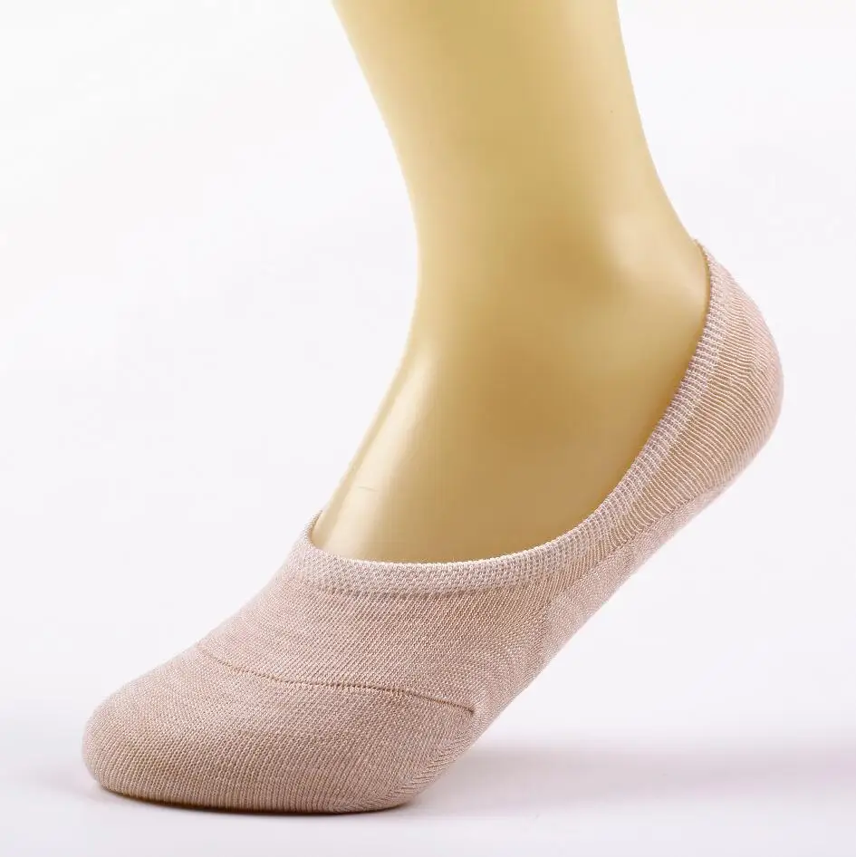 5Pairs Ms letné ponožky ženy candy farby protišmykové silikónové neviditeľné ponožky, Bavlnené ponožky nízky rez bambusové vlákno dámy sox