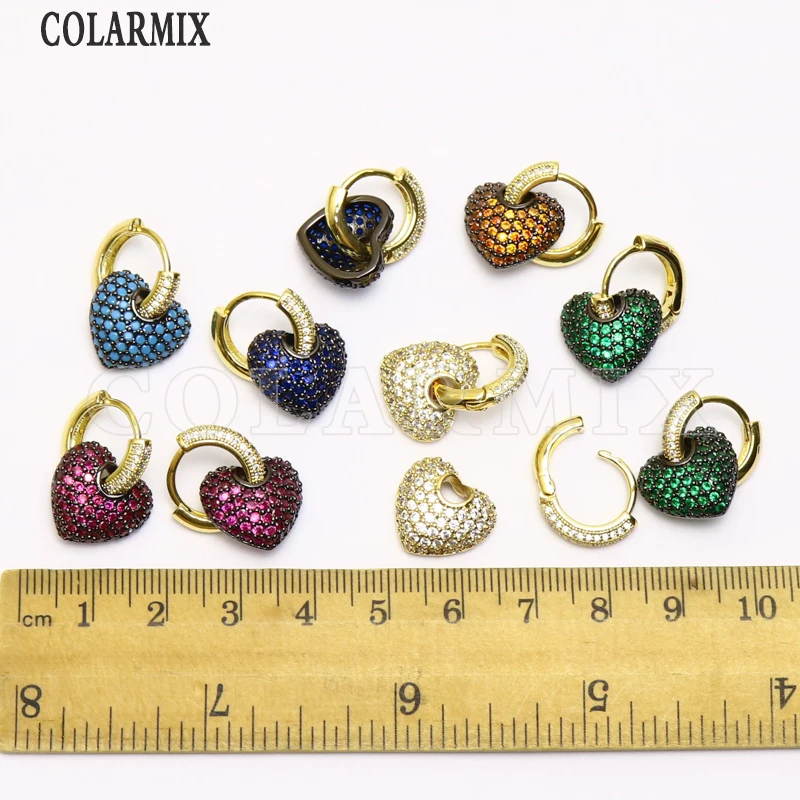 6 párov Srdca náušnice malé kúzlo náušnice srdce kúzlo náušnice, módne šperky pre ženy 51057