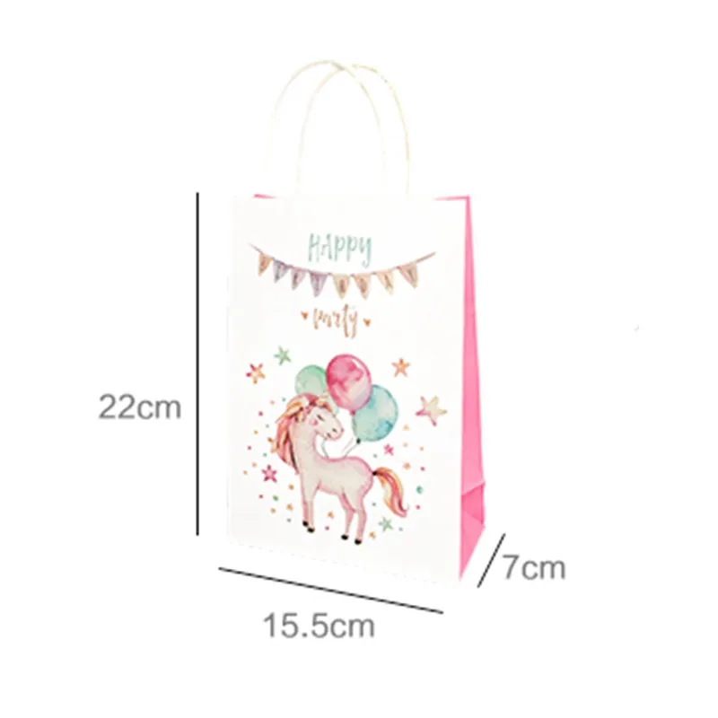 6pcs Jednorožec Papierová Darčeková Taška Flamingo Candy Bag Balenie Vrecia S Rukoväť pre Narodeniny, Svadby, Vianočné Party Vrátiť Darček Taška