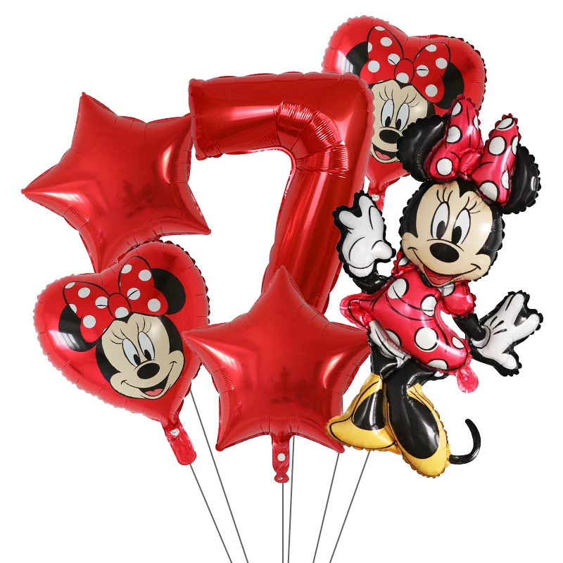 6Pcs Mickey Minnie Balóny Cartoon Narodeninovej Party Dekorácie Hviezdičkový Číslo Balóny Pre Deti Narodeninovej Party Dekor Klasické Hračky