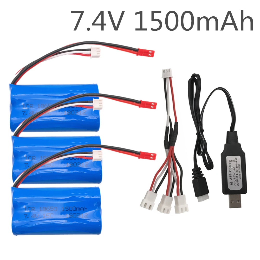 7.4 V 1500 mah Limskey napájanie li-po lipo batérie a nabíjačku USB 3in1 kábel pre DH9053 9101 mjx f45 9118 rc Vrtuľník časti