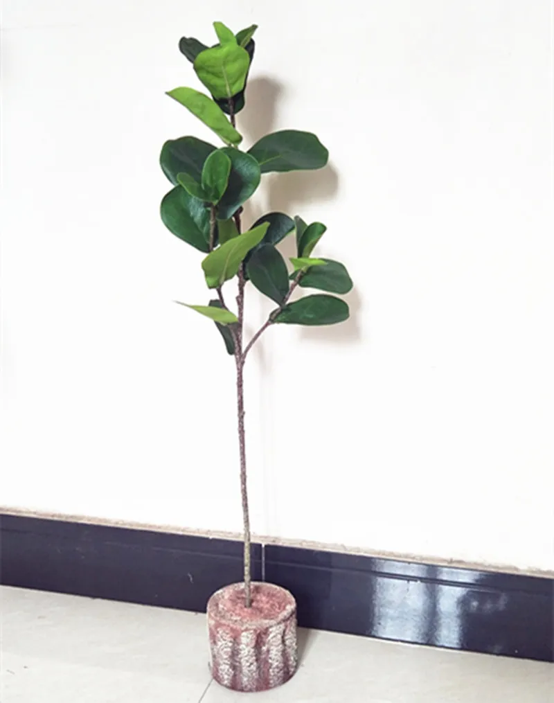 75 cm 3 Pobočky Umelé Banyan Zasadiť Strom Skutočný Dotyk Leaf Falošné Umelú Rastlinu Moxican Vianočné Domáce Dekorácie AP025
