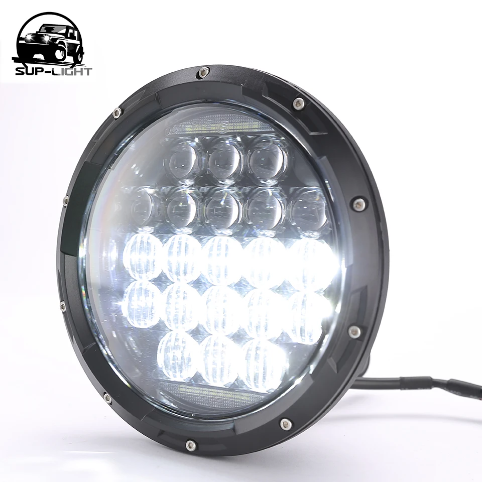 75w 7 Palcový LED Reflektor s Angel Eyes DRL Parkovacie svetlo 12v pre Jeep Wrangler TJ, FJ JK Motocykle Harley Hummer H1 H2