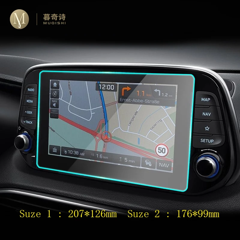 8 palcový Pre Hyundai Santa Fe 2018 2019 2020 Auta GPS navigácie Ochranný film Tvrdeného skla Screen protector Prerobit Anti-scratch