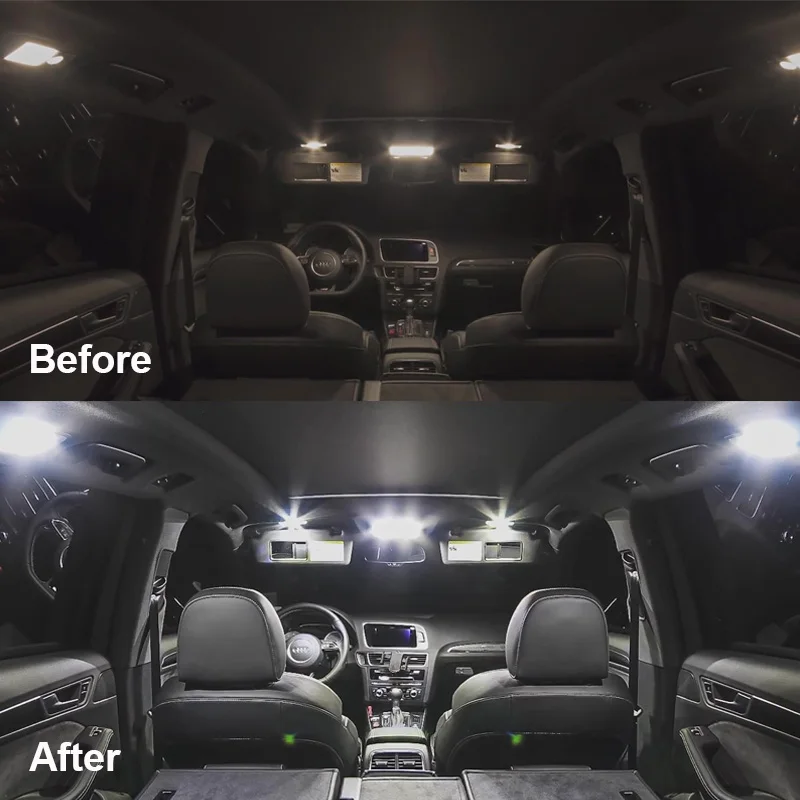 8 x Biela, Canbus Žiadna Chyba Interiérové LED Svetlo Mapu Dome Lampa na Čítanie Balík Kit Pre 2013-2019 Subaru WRX STI špz Svetlo