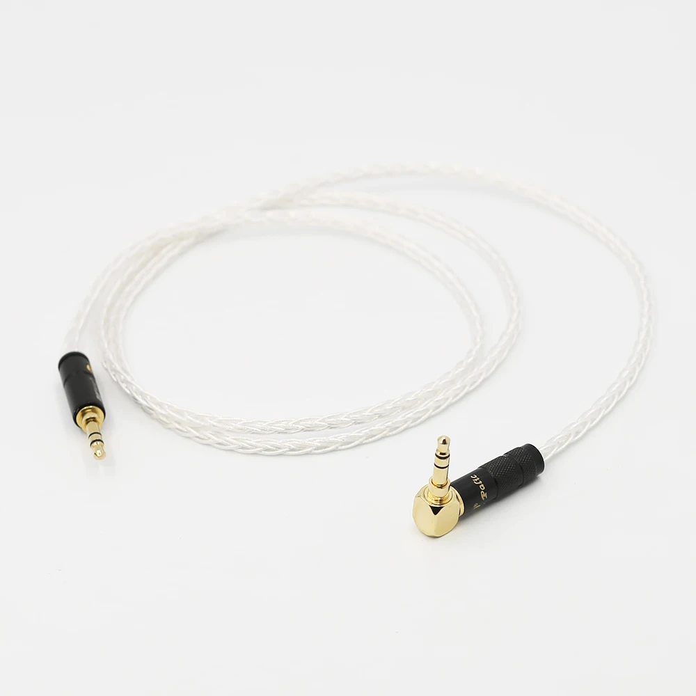 8Cores Striebra, Pozlátený 3,5 mm Predlžovací Audio Kábel 3,5 mm pravom uhle k rovno muž Slúchadlá HeadphoneStereo AUX