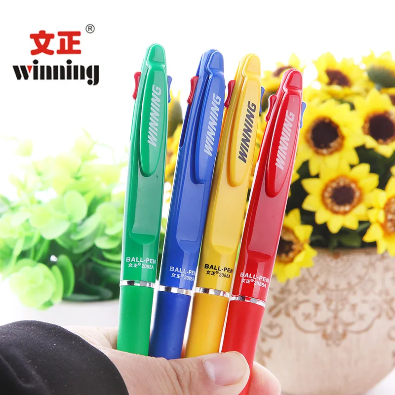 8PCS 2088A dvojité farba červený a modrý atrament 2 v 1 pero modely 0.7 MM stlačte guľôčkové pero, plastové pero veľkoobchod