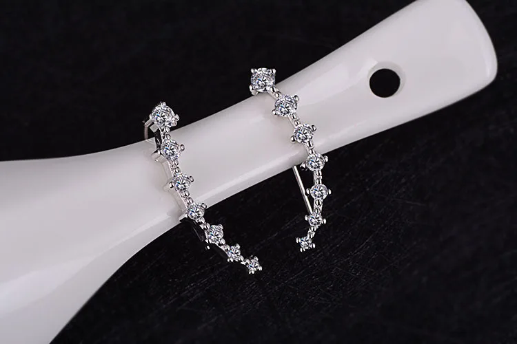 925 Sterling Silver Crystal Kolo Perličiek Stud Náušnice pre Ženy Elegantné Svadobné Femme Šperky eh1339