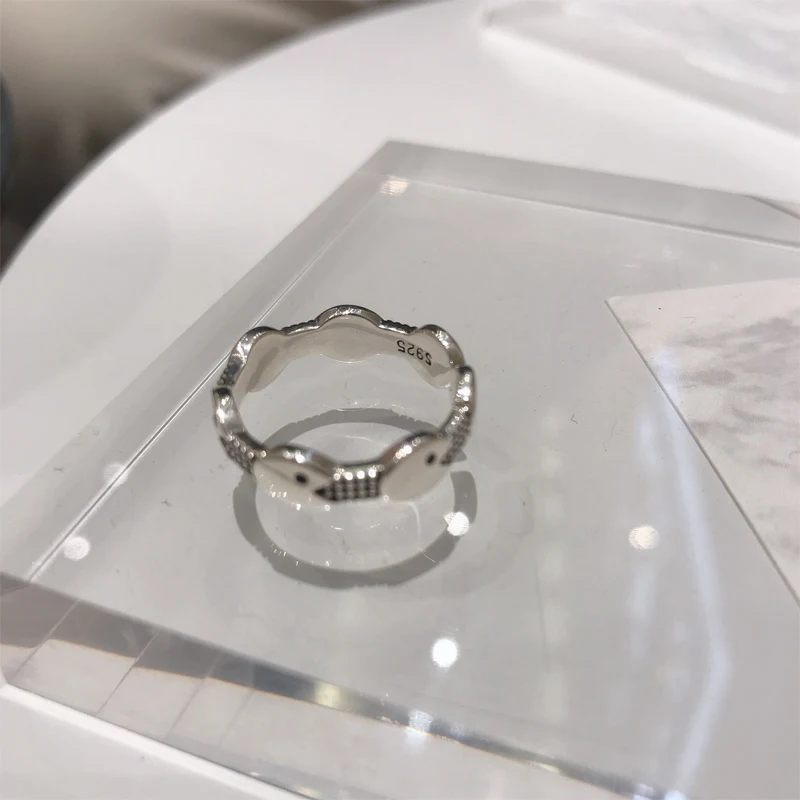 925 Sterling Silver Módne 2020 Prstene Pre Ženy Nastaviť ryby Svadobné Láska Nastaviteľné Roztomilý Minimalistický Jednoduché Šperky Darček