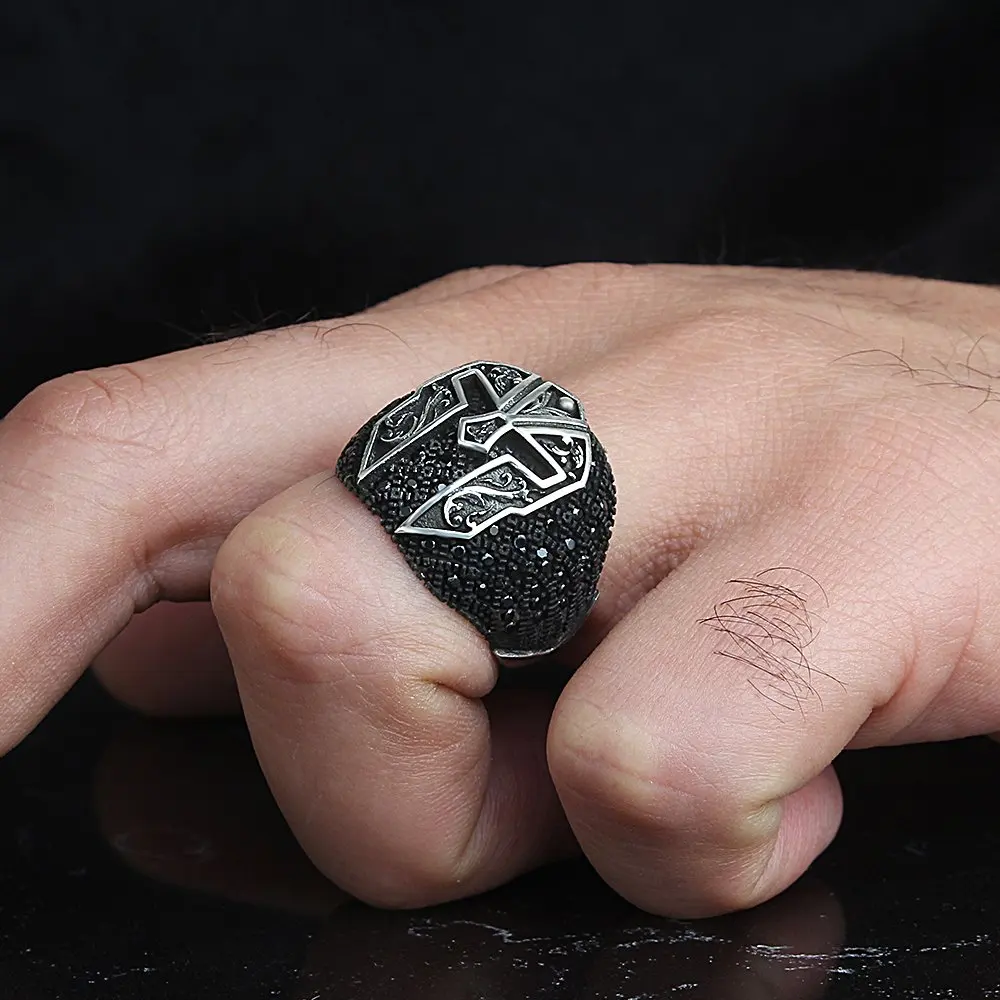 925 Sterling Silver Ring pre Mužov Prilba Prsteň , Šperky, Módne Retro Darček Onyx Aqeq Pánske Prstene Všetky Veľkosti
