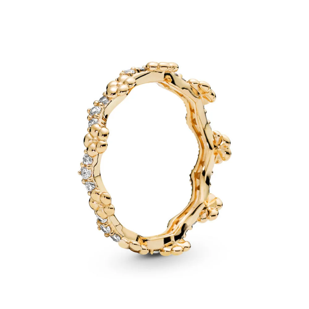 925 Sterling Silver Rose Gold Ring Kvet Koruny Krúžky S Kryštálmi Pre Ženy, Svadobné Party Darček Módne Šperky