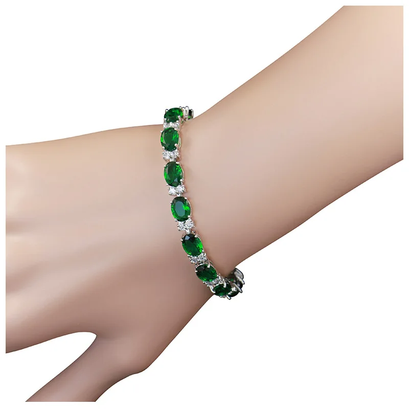 925 Sterling Silver Zelený Smaragd Svadobné Šperky Sady Pre Ženy, Náušnice, Prívesky, Krúžok doprava Zadarmo