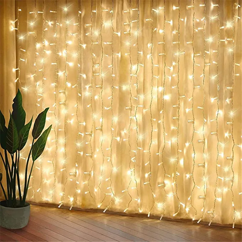 960LEDS LED Záves Svetlá Víla Garland String Svetlo Cencúľ Vianočná Krytý Vonkajší Svadobné Osvetlenie Domov Party Dekor Gararden