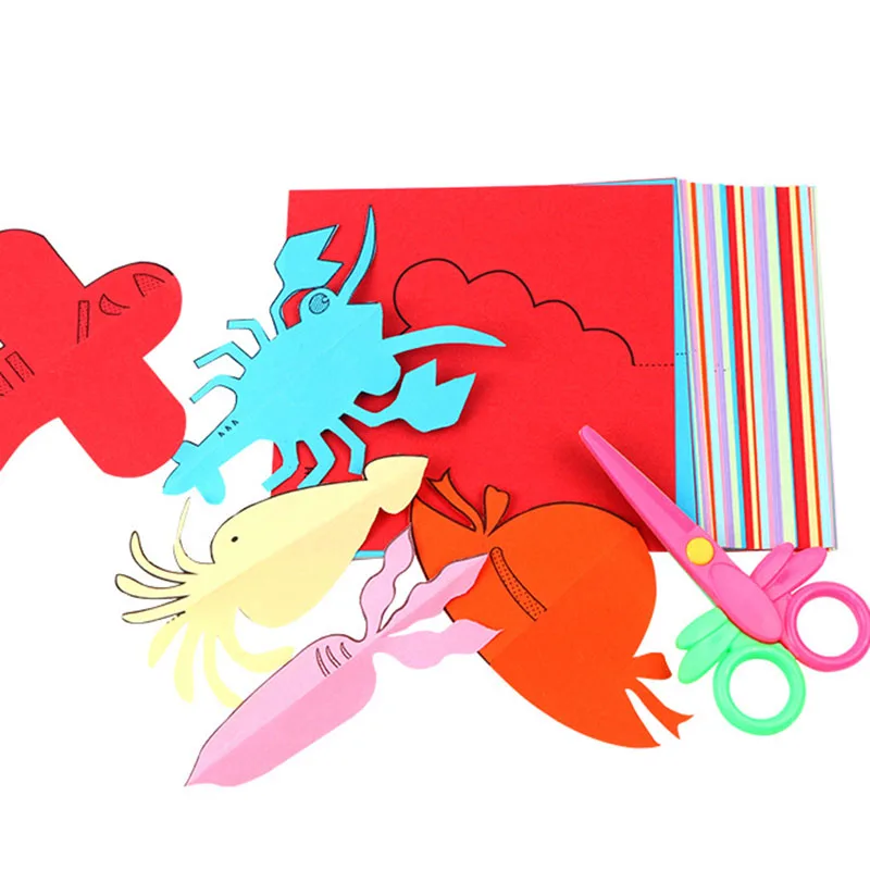 96Pcs/set DIY Cartoon Farebný Papier, Skladanie A Strihanie kingergarden Ručné Rainbow Papier Vzdelávacie Hračky Pre Deti Deti