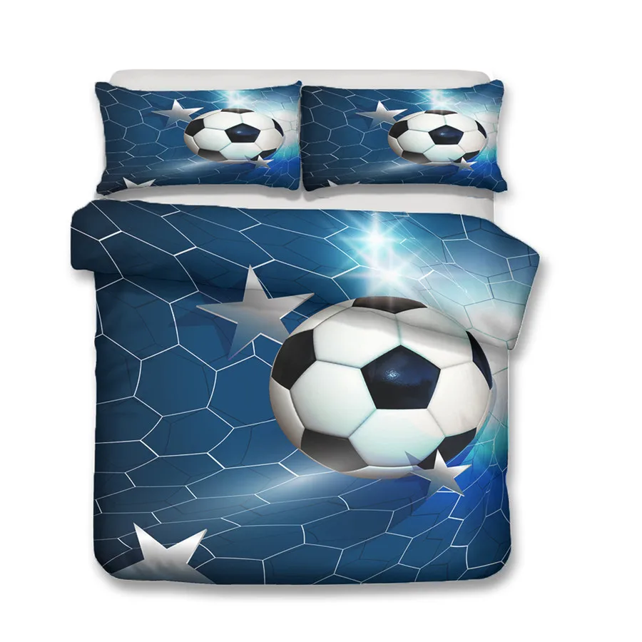 A posteľná bielizeň Nastaviť 3D Vytlačené Perinu Posteľ Nastaviť na Futbal, domáci Textil pre Dospelých Obliečky s obliečka na Vankúš #ZQ10