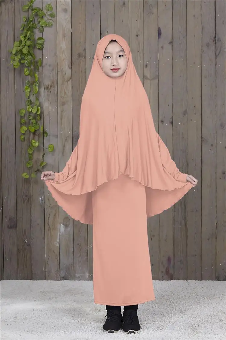 Abaya Moslimské Deti, Dievčatá Jilbab Dlho Hidžáb Maxi Šaty Islam Modlitba Oblečenie Set Sa Ramadánu Burka Vyhovuje Úplné Pokrytie Deti Arabských Nové