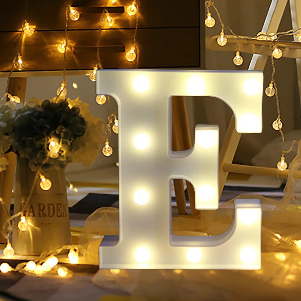 Abeceda Písmeno LED Svetlo Biele Svetlo Až Dekorácie Navrhnúť Symbol Svadobné Party Okne Displeja Svetlo Sobáša Nástroj SA6