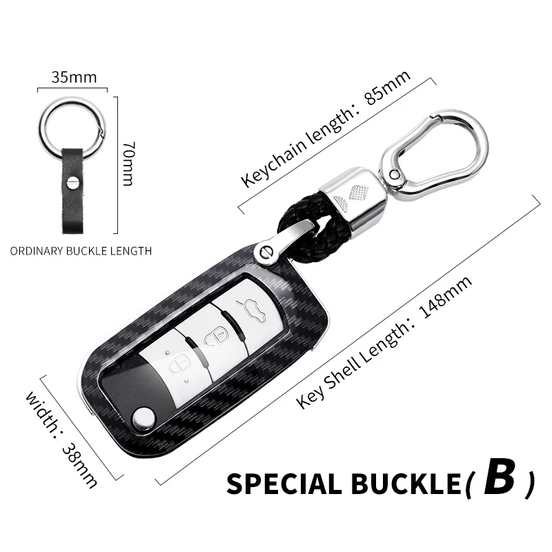 ABS Uhlíka FibeCar Diaľkové Tlačidlo Úplné Pokrytie Prípade GAC Trumpchi GS3 GS5 GS6 Auto Smart Key Shell Kľúča Vozidla Protecter Držiteľ Keychain