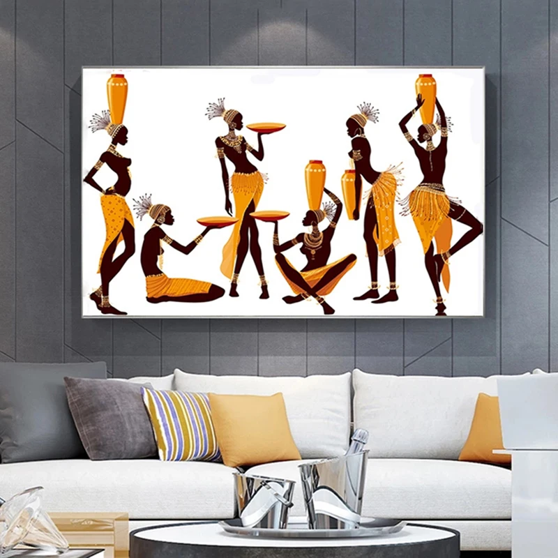 Abstrakt Africkej Ženy Plátne, Obrazy na Stenu Plagát a Tlač, Moderné Nástenné Art Obraz pre Obývacej Miestnosti Dekorácie