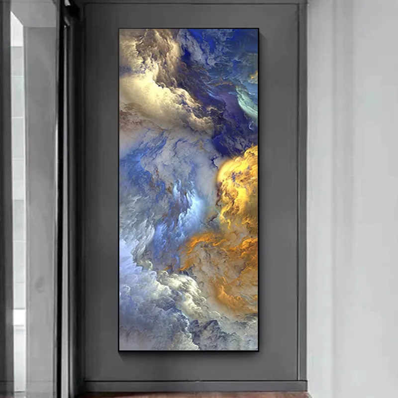 Abstrakt Farby Unreal Plátne, Plagát, Modrá Šírku Steny Umelecká Maľba Na Steny V Obývacej Izbe Visí Moderného Umenia Maľované Bez Rámu