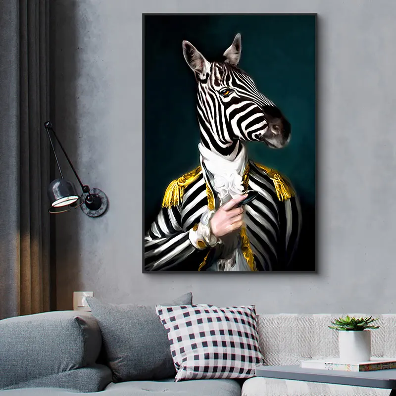 Abstrakt Zvierat Zebra Portrétne Umenie Plátno na Maľovanie Cuadros Plagáty Tlačiť Múr Umenia pre Obývacia Izba Domova (Bez Rámu)