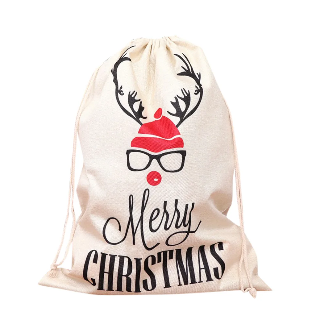 Addobbi Natalizi Adornos Navideños 2020 Nové Veľké Bielizeň Darčeková Taška Vianočné Apple Candy Bag Vianočné Ozdoby Natale Regali