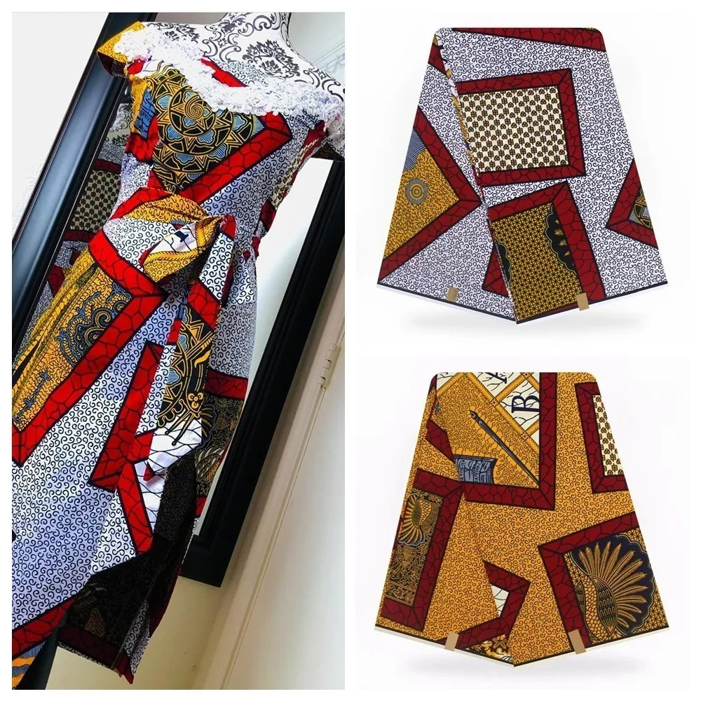 Africkej Tlače Textílie 6 Metrov Afriky Textílie Veľkoobchod Afriky Skutočný Vosk Vytlačí Tkanina bavlna Vosk Ankara Vosk Textílie