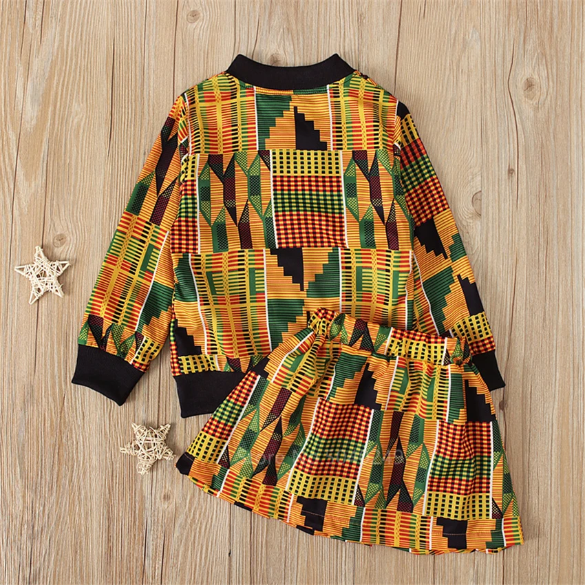Africké Módne Oblečenie 2020 Nové Dieťa Dashiki Tlač Bazin Celý Rukáv Kabát Na Jeseň Dieťa Africké Dievča Šaty Pre Ženy Streetwear