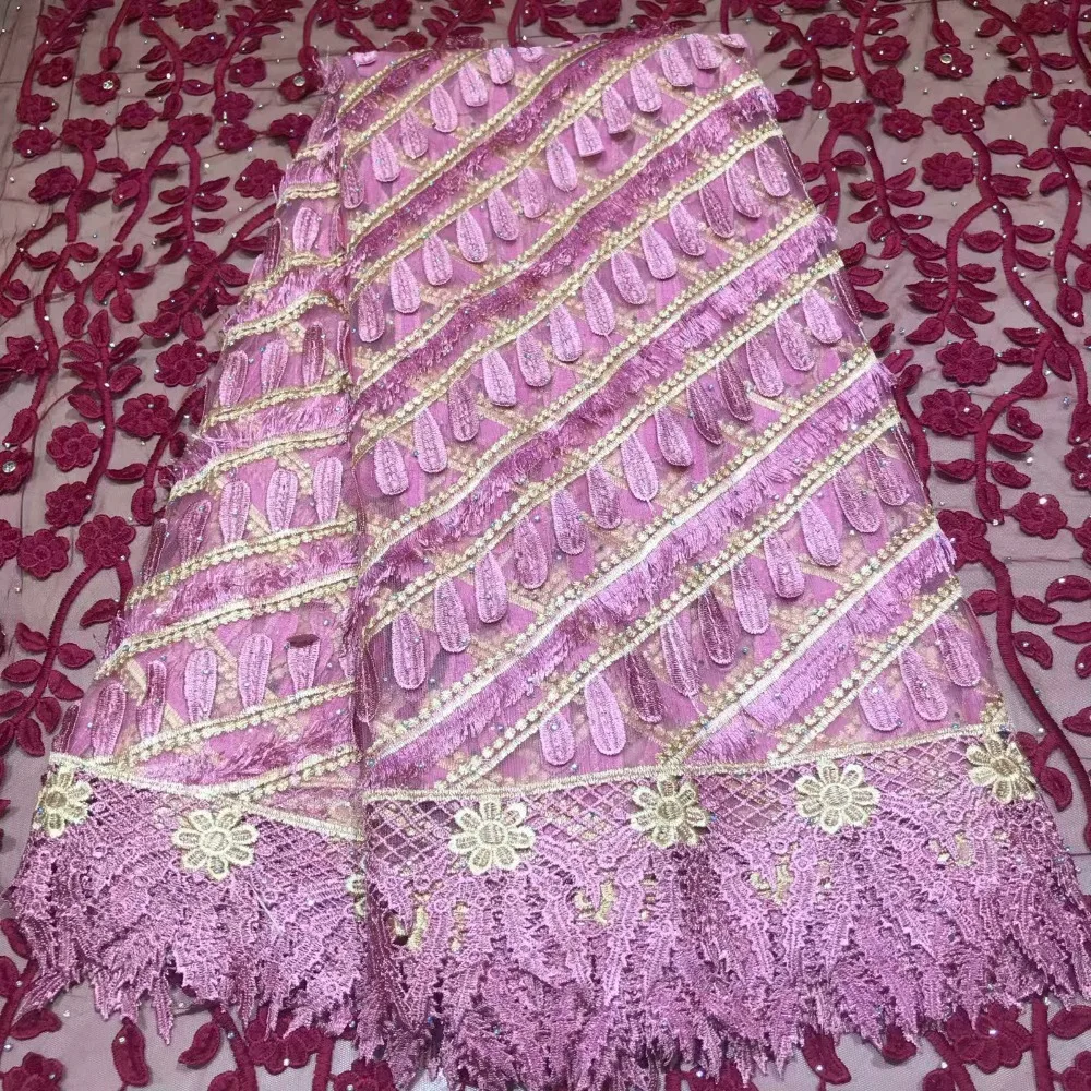 Africké Čipky Textílie na Svadby, Výšivky Swiss Voile Čipky Nigérijský Korálkové Tylu francúzskej Čipky Tkaniny s Kamene Drahokamu