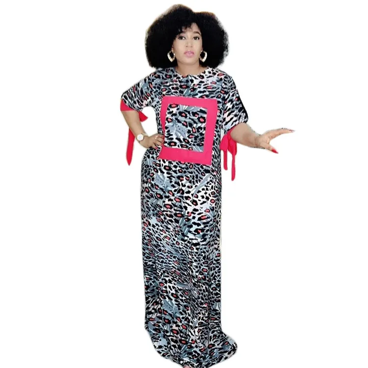 Africké Šaty Pre Ženy 2020 Leto, Jeseň Plus Veľkosť Šaty Dámske Vintage Leopard Tlač Dlho Maxi Šaty Arabskom Oblečenie